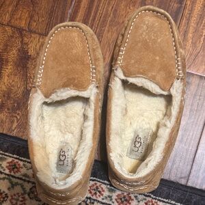 UGG  Brown Suede Loafers with Shearling Lining